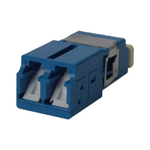 LANMASTER LC optical adapter, with shutters, SC form factor, duplex